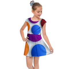 Abstract Dots Colorful Kids  Cap Sleeve Dress by nateshop