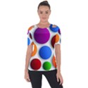 Abstract Dots Colorful Shoulder Cut Out Short Sleeve Top View1