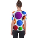 Abstract Dots Colorful Shoulder Cut Out Short Sleeve Top View2