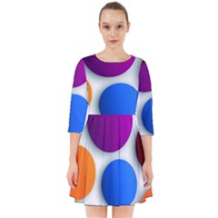 Abstract Dots Colorful Smock Dress by nateshop