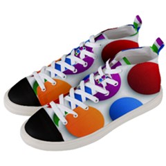 Abstract Dots Colorful Men s Mid-top Canvas Sneakers by nateshop