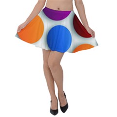 Abstract Dots Colorful Velvet Skater Skirt by nateshop