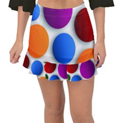 Abstract Dots Colorful Fishtail Mini Chiffon Skirt