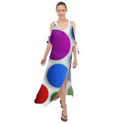 Abstract Dots Colorful Maxi Chiffon Cover Up Dress by nateshop