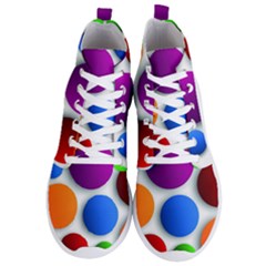 Abstract Dots Colorful Men s Lightweight High Top Sneakers by nateshop