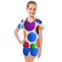 Abstract Dots Colorful Kids  Mesh T-Shirt and Shorts Set View1