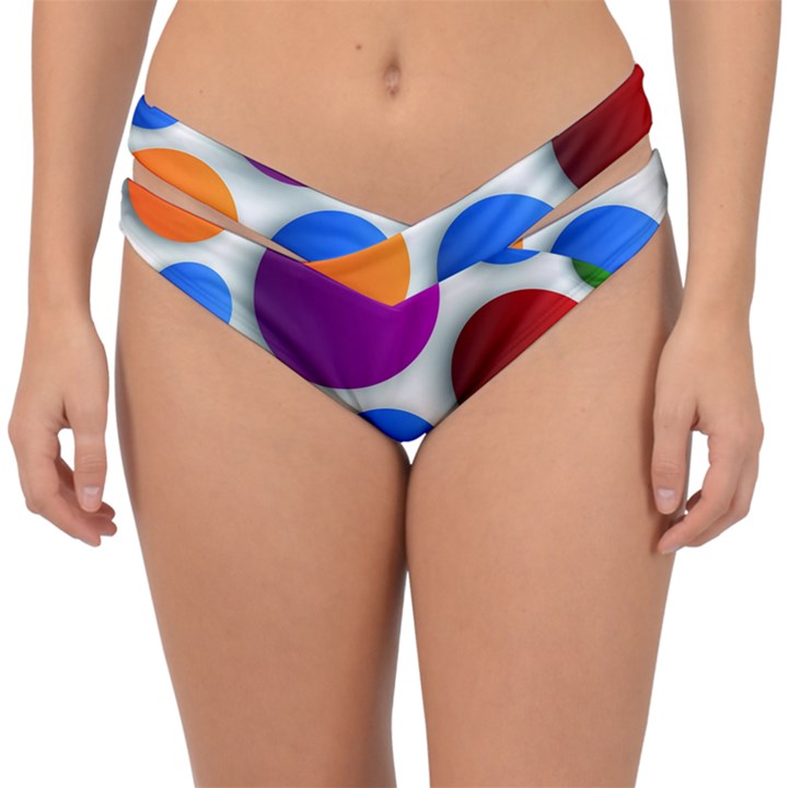 Abstract Dots Colorful Double Strap Halter Bikini Bottoms