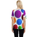 Abstract Dots Colorful Bow Sleeve Button Up Top View4