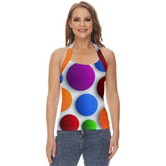 Abstract Dots Colorful Basic Halter Top