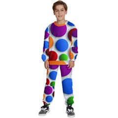 Abstract Dots Colorful Kids  Sweatshirt Set by nateshop