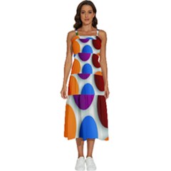 Abstract Dots Colorful Sleeveless Shoulder Straps Boho Dress