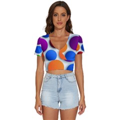 Abstract Dots Colorful V-neck Crop Top by nateshop