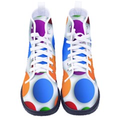 Abstract Dots Colorful Kid s High-top Canvas Sneakers by nateshop