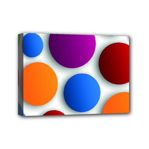 Abstract Dots Colorful Mini Canvas 7  X 5  (stretched) by nateshop