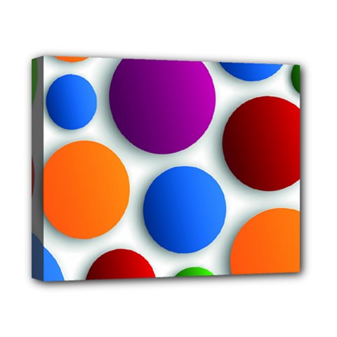 Abstract Dots Colorful Canvas 10  X 8  (stretched) by nateshop