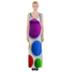 Abstract Dots Colorful Thigh Split Maxi Dress