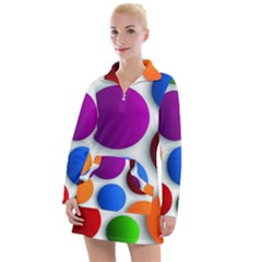 Abstract Dots Colorful Women s Long Sleeve Casual Dress by nateshop