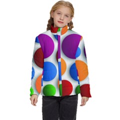 Abstract Dots Colorful Kids  Puffer Bubble Jacket Coat by nateshop