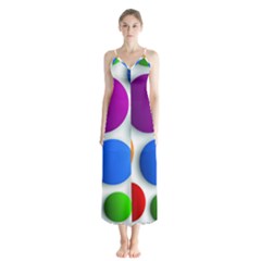 Abstract Dots Colorful Button Up Chiffon Maxi Dress by nateshop