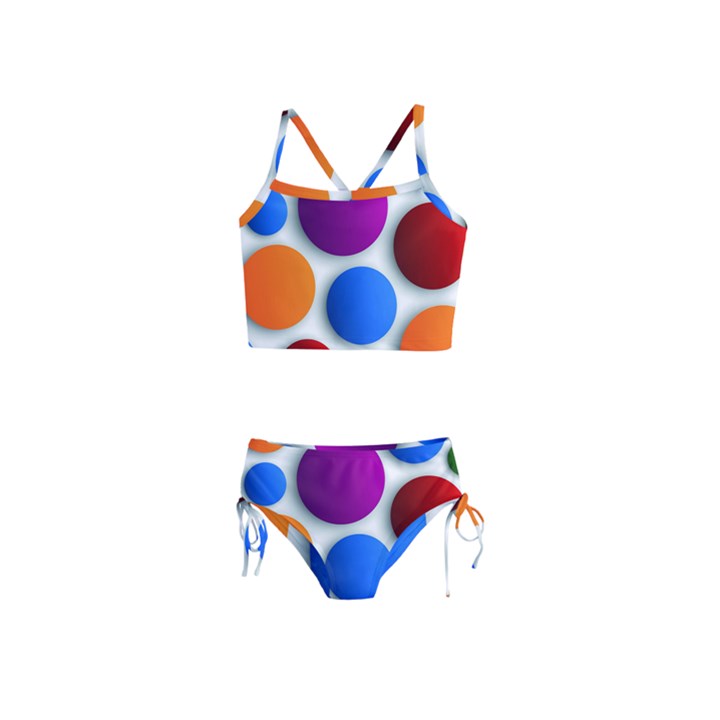 Abstract Dots Colorful Girls  Tankini Swimsuit