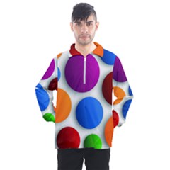 Abstract Dots Colorful Men s Half Zip Pullover