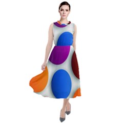 Abstract Dots Colorful Round Neck Boho Dress by nateshop