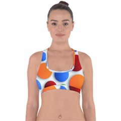 Abstract Dots Colorful Cross Back Hipster Bikini Top  by nateshop