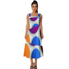 Abstract Dots Colorful Square Neckline Tiered Midi Dress by nateshop