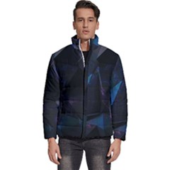 Abstract, Black, Purple, Men s Puffer Bubble Jacket Coat