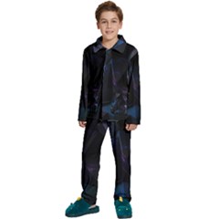 Abstract, Black, Purple, Kids  Long Sleeve Velvet Pajamas Set by nateshop