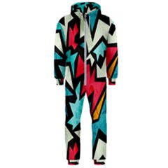 Abstract, Colorful, Colors Hooded Jumpsuit (men) by nateshop