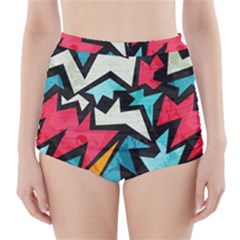 Abstract, Colorful, Colors High-waisted Bikini Bottoms by nateshop