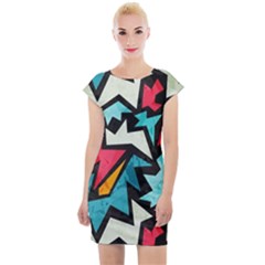 Abstract, Colorful, Colors Cap Sleeve Bodycon Dress by nateshop