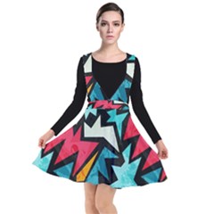 Abstract, Colorful, Colors Plunge Pinafore Dress by nateshop