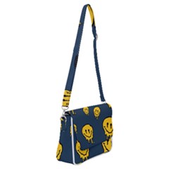 Aesthetic, Blue, Mr, Patterns, Yellow, Tumblr, Hello, Dark Shoulder Bag With Back Zipper by nateshop