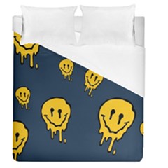 Aesthetic, Blue, Mr, Patterns, Yellow, Tumblr, Hello, Dark Duvet Cover (queen Size) by nateshop