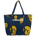 Aesthetic, Blue, Mr, Patterns, Yellow, Tumblr, Hello, Dark Zip Up Canvas Bag View3