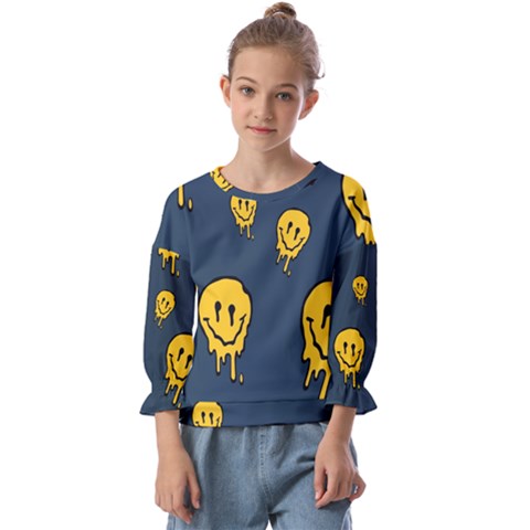 Aesthetic, Blue, Mr, Patterns, Yellow, Tumblr, Hello, Dark Kids  Cuff Sleeve Top by nateshop