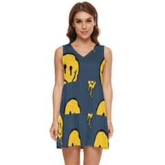 Aesthetic, Blue, Mr, Patterns, Yellow, Tumblr, Hello, Dark Tiered Sleeveless Mini Dress by nateshop