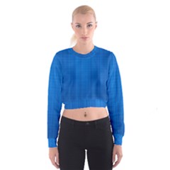 Blue Abstract, Background Pattern, Texture Cropped Sweatshirt by nateshop