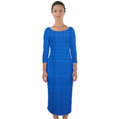 Blue Abstract, Background Pattern, Texture Quarter Sleeve Midi Bodycon Dress by nateshop