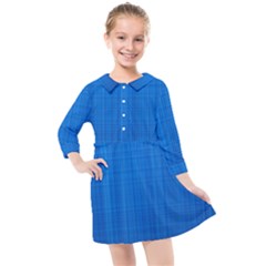 Blue Abstract, Background Pattern, Texture Kids  Quarter Sleeve Shirt Dress by nateshop