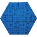 Blue Abstract, Background Pattern, Texture Wooden Puzzle Hexagon View1