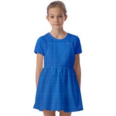 Blue Abstract, Background Pattern, Texture Kids  Short Sleeve Pinafore Style Dress by nateshop