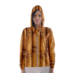 Brown Bamboo Texture  Women s Hooded Windbreaker