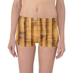 Brown Bamboo Texture  Boyleg Bikini Bottoms by nateshop