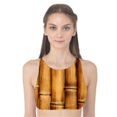 Brown Bamboo Texture  Tank Bikini Top by nateshop