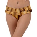 Brown Bamboo Texture  Frill Bikini Bottoms View1