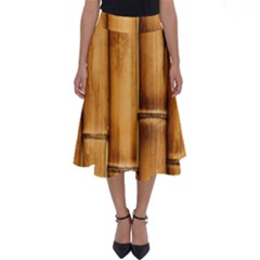 Brown Bamboo Texture  Perfect Length Midi Skirt by nateshop