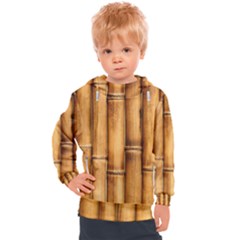 Brown Bamboo Texture  Kids  Hooded Pullover by nateshop